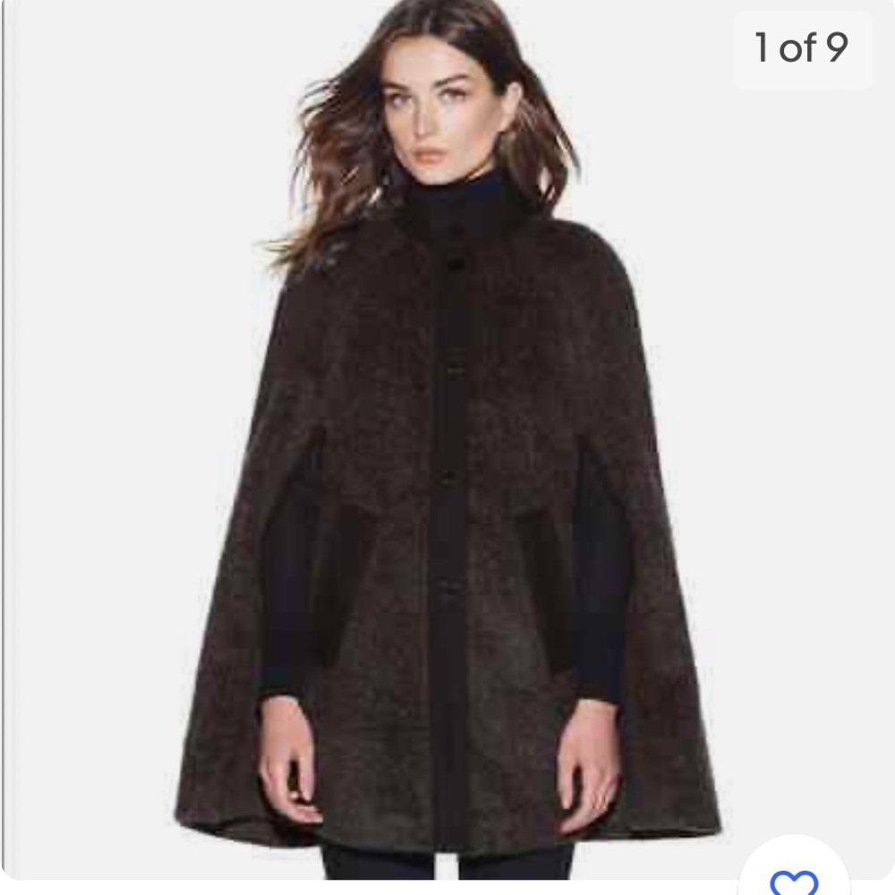 TORY BURCH Women's Charcoal Gray Luisa Wool Blend Cape